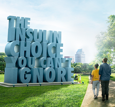 Large 3D text of : The Insulin choice you can't ignore